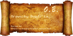 Oravszky Bogáta névjegykártya